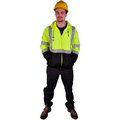 Gss Safety GSS Safety 7003 Class 3 Zipper Front Hooded Sweatshirt with Black Bottom, Lime, Medium 7003-MD